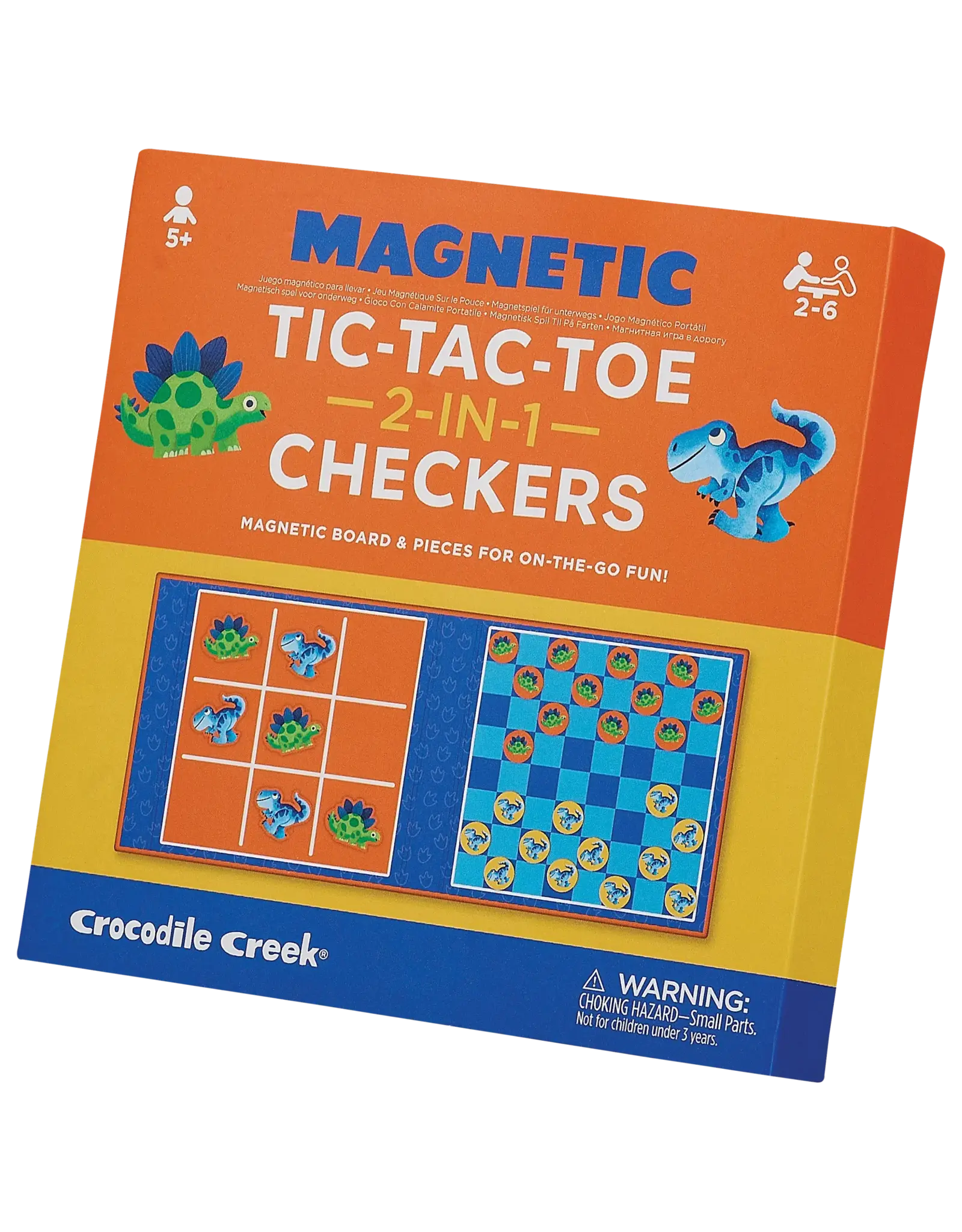 Crocodile Creek Magnetic Games/Tic Tac Toe & Checkers - Dino