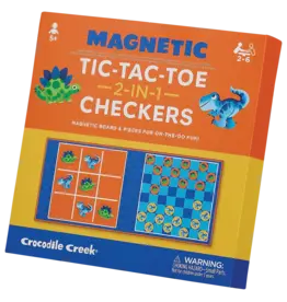 Crocodile Creek Magnetic Games/Tic Tac Toe & Checkers - Dino