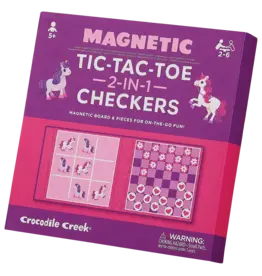 Crocodile Creek Magnetic Games/Tic Tac Toe & Checkers - Unicorn