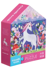 Crocodile Creek Unicorn Castle 50pc Flat House Puzzle