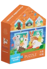 Crocodile Creek Bunny House 50pc Flat House Puzzle