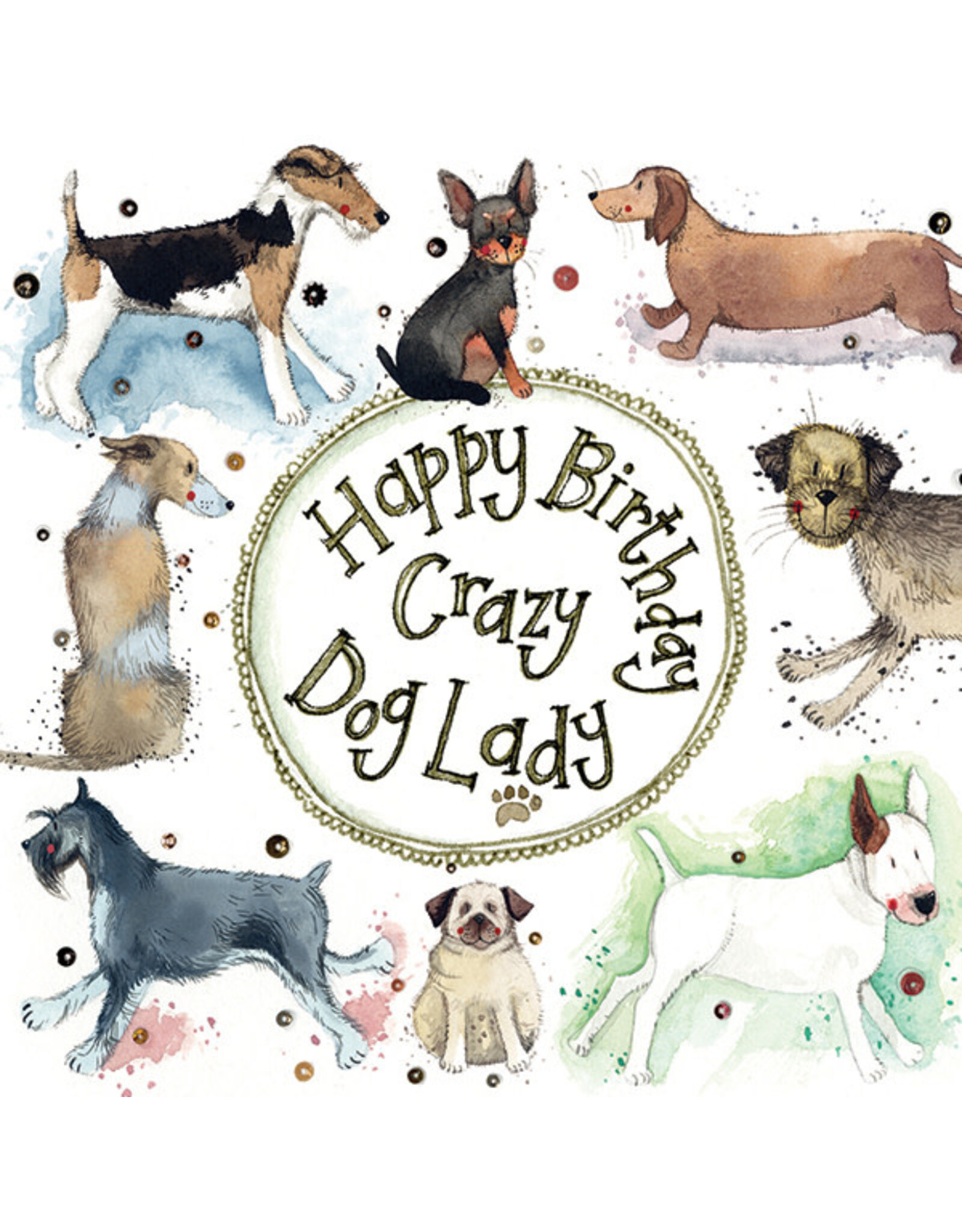 Alex Clark Art Dog Lady Birthday Card