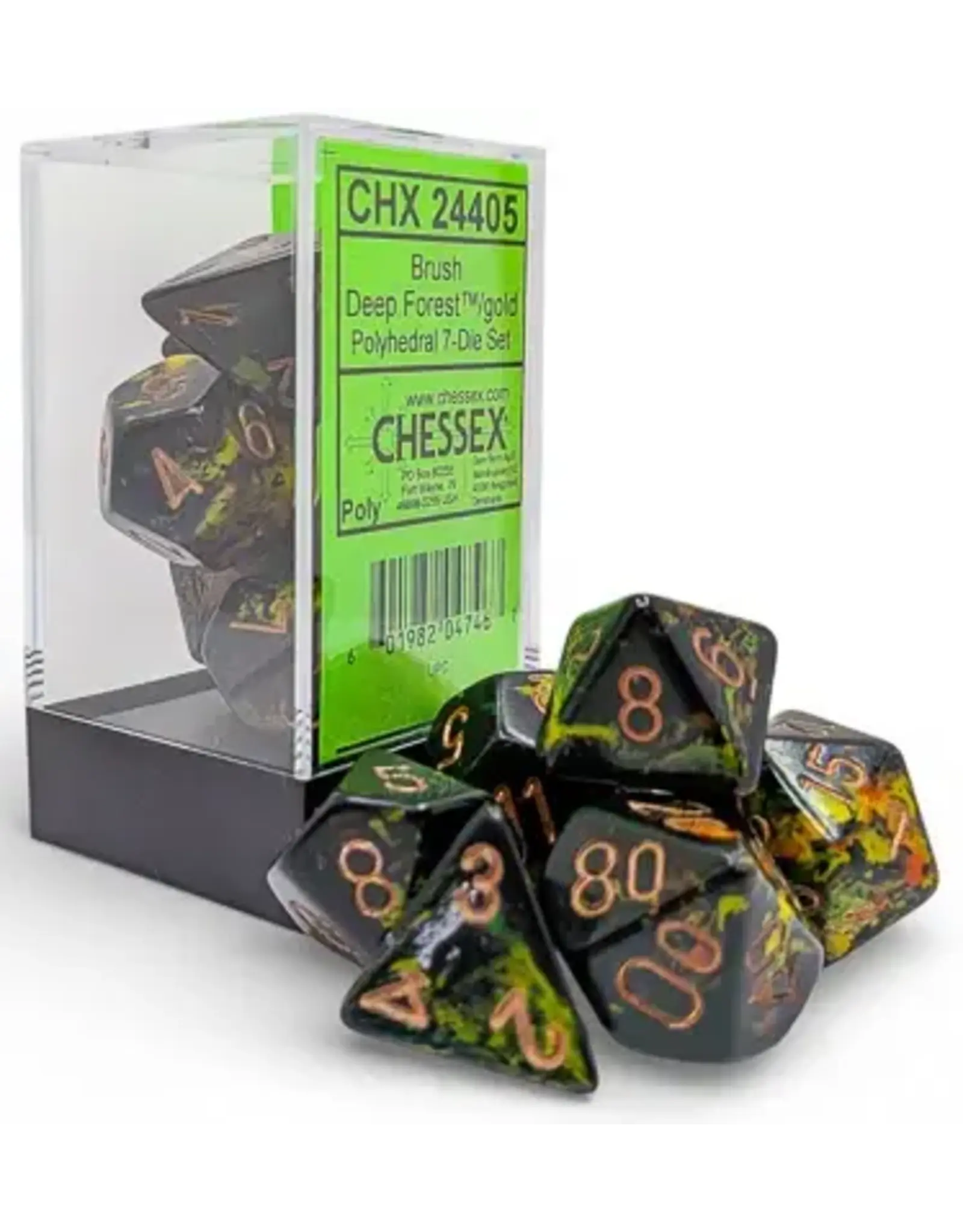 Brush 7-Die Set Polyhedral Deep Forest/Gold
