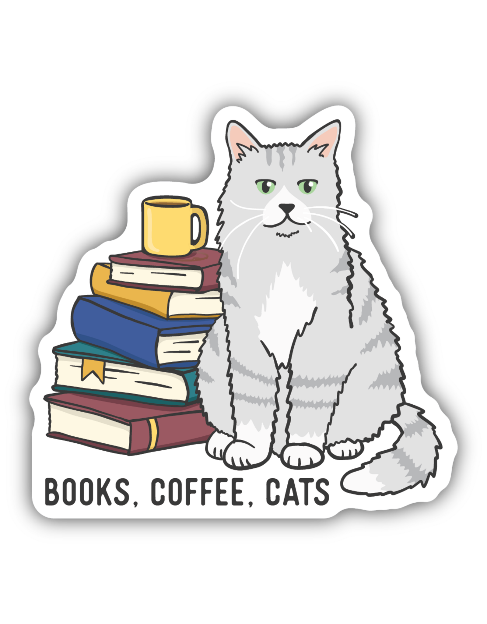 Stickers Northwest Books, Coffee, And Cats Sticker