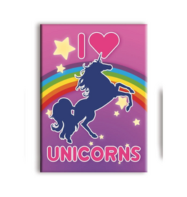 NMR Unicorns- I Love Unicorns Flat Magnet