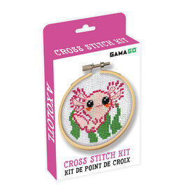 Axolotl Cross Stitch Embroidery Kit