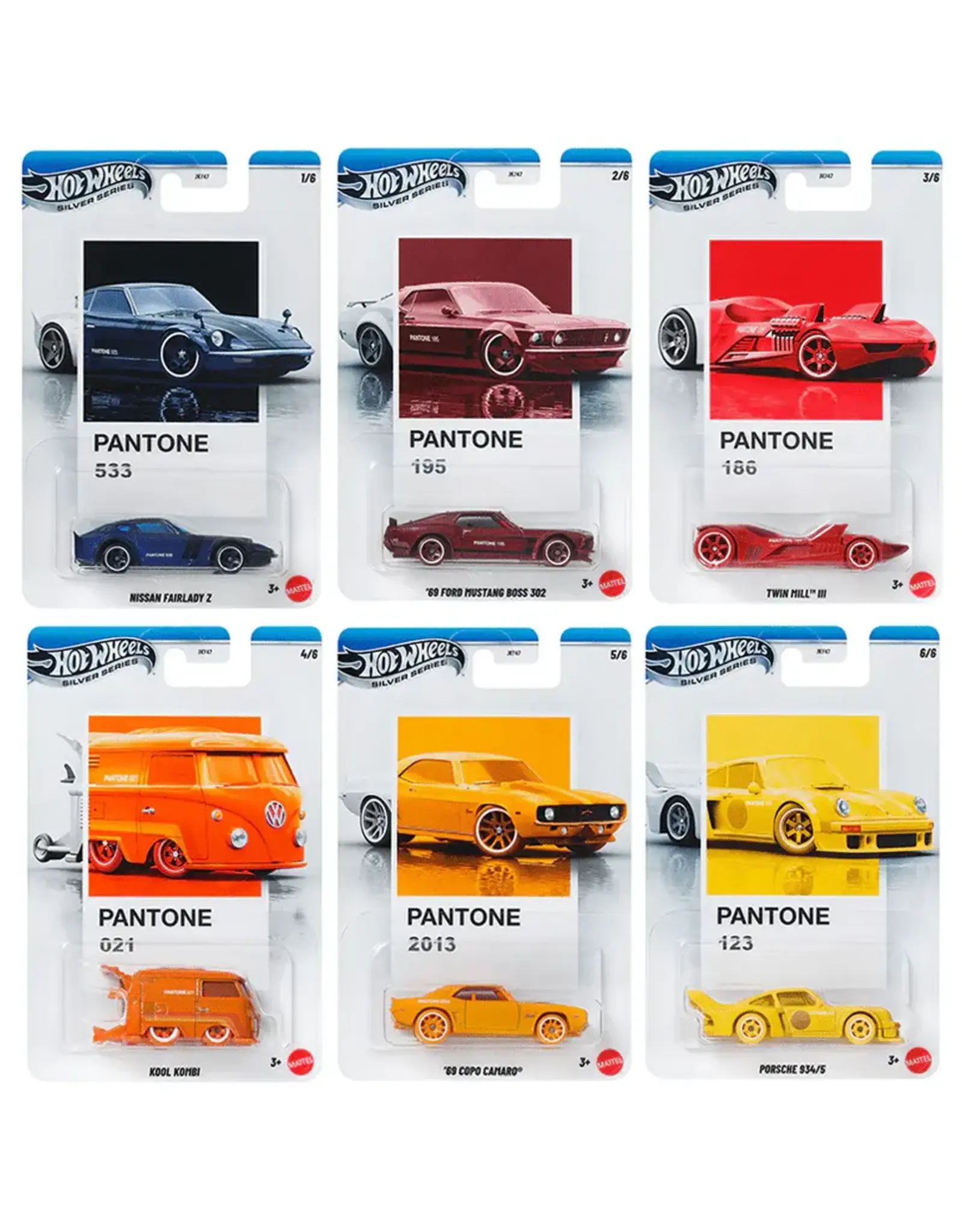 Mattel Hot Wheels Pantone Assorted