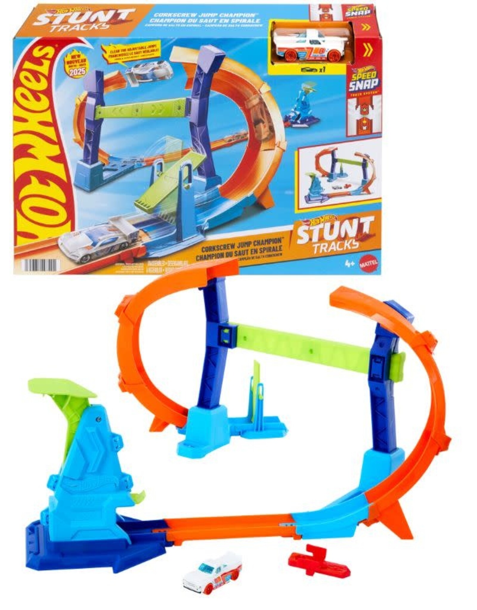 Mattel Hot Wheels Stunt Tracks - Corkscrew Jump Champion