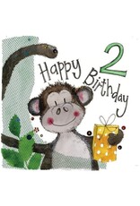 Alex Clark Art 2 Year Old Monkey Birthday Card