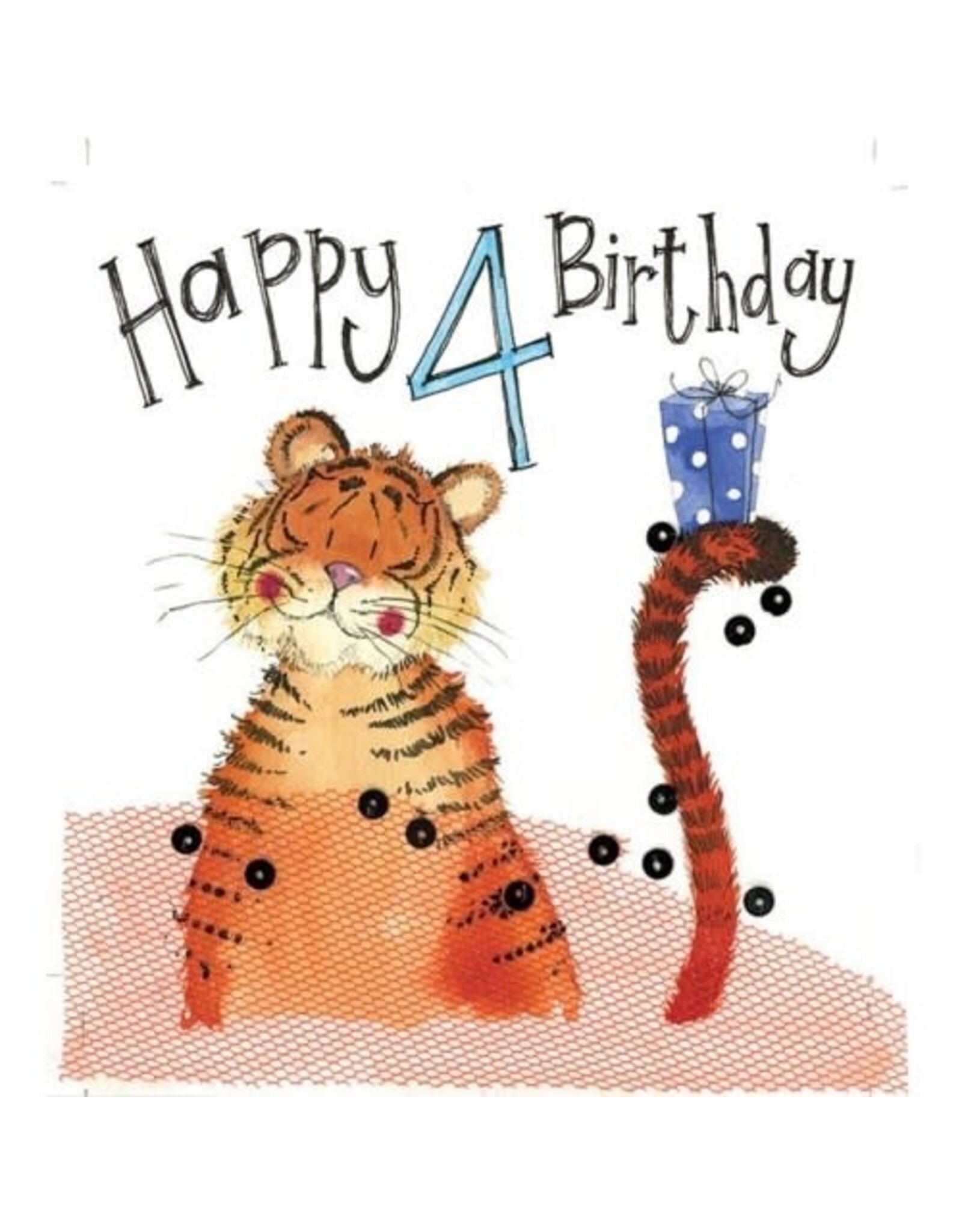 Alex Clark Art 4 Year Old Tiger Birthday Card