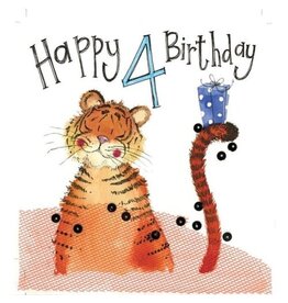 Alex Clark Art 4 Year Old Tiger Birthday Card