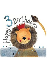 Alex Clark Art 3 Year Old Lion Birthday Card