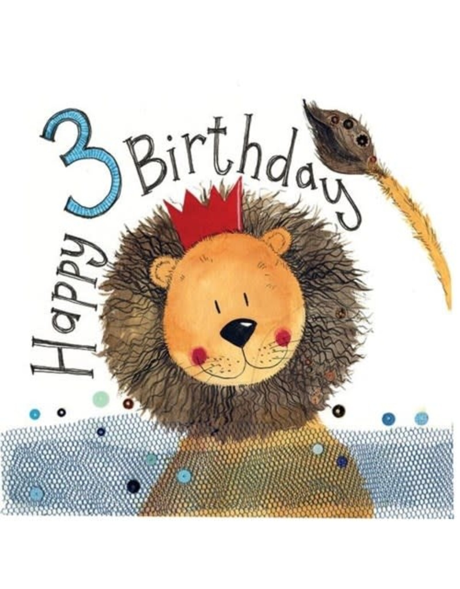 Alex Clark Art 3 Year Old Lion Birthday Card