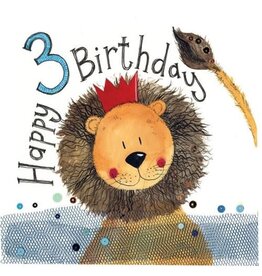 Alex Clark Art 3 Year Old Lion Birthday Card