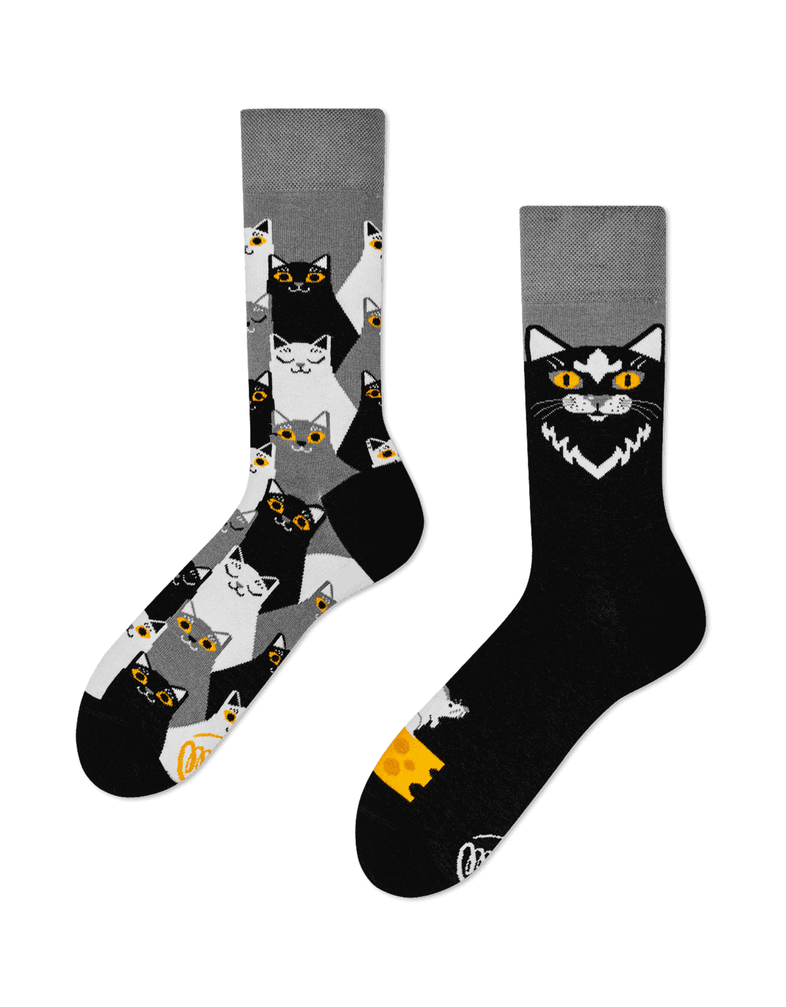 Many Mornings Black Cat Crew Socks