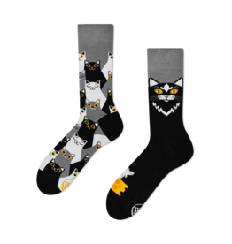 Many Mornings Black Cat Crew Socks