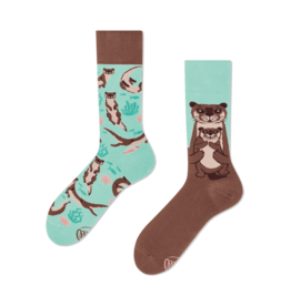 Many Mornings Otter Stories Crew Socks