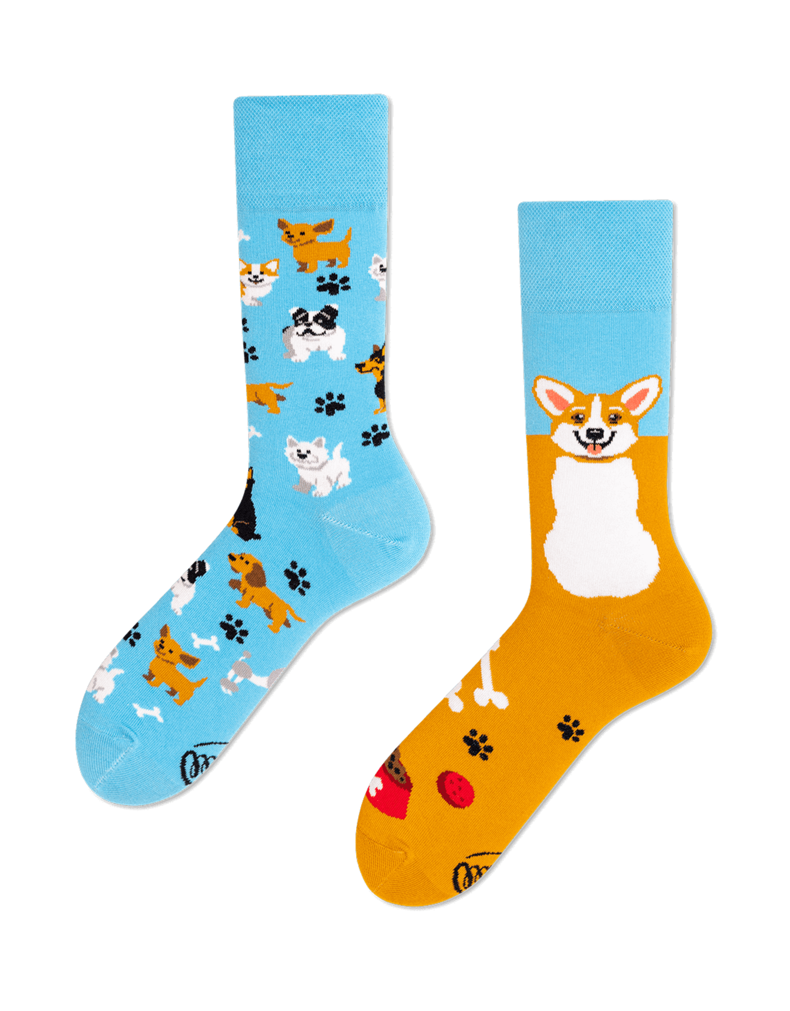 Many Mornings Playful Dog Corgi Crew Socks