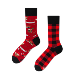 Many Mornings Lumberjack Life Crew Socks