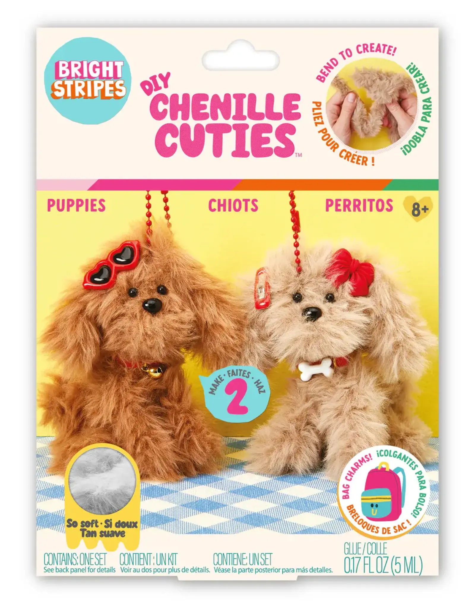 Bright Stripes DIY Chenille Cuties- Puppies