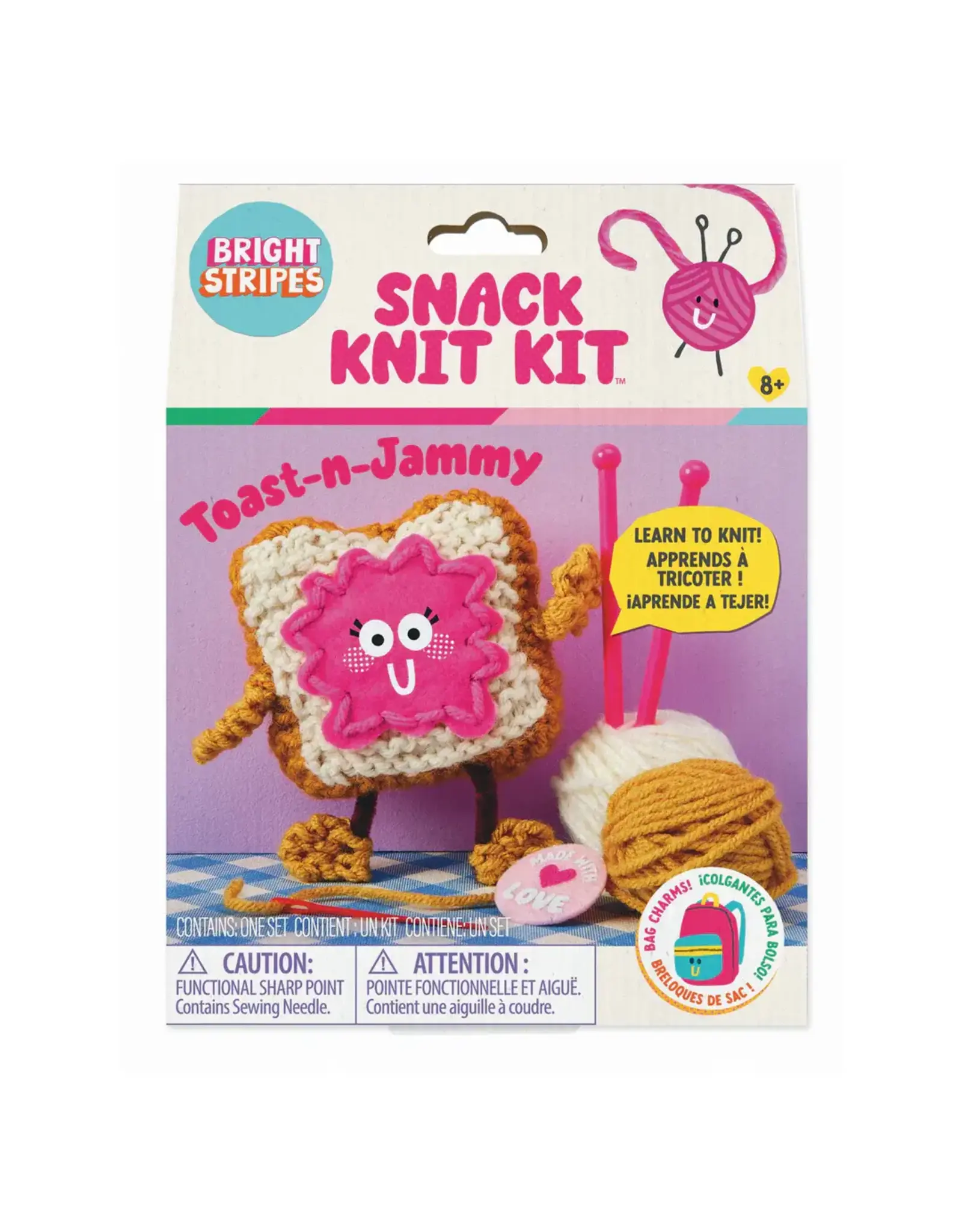Bright Stripes Snack Knit Kit - Toast and Jammy