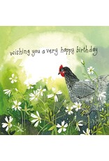 Alex Clark Art Hen & Stitchwort Card