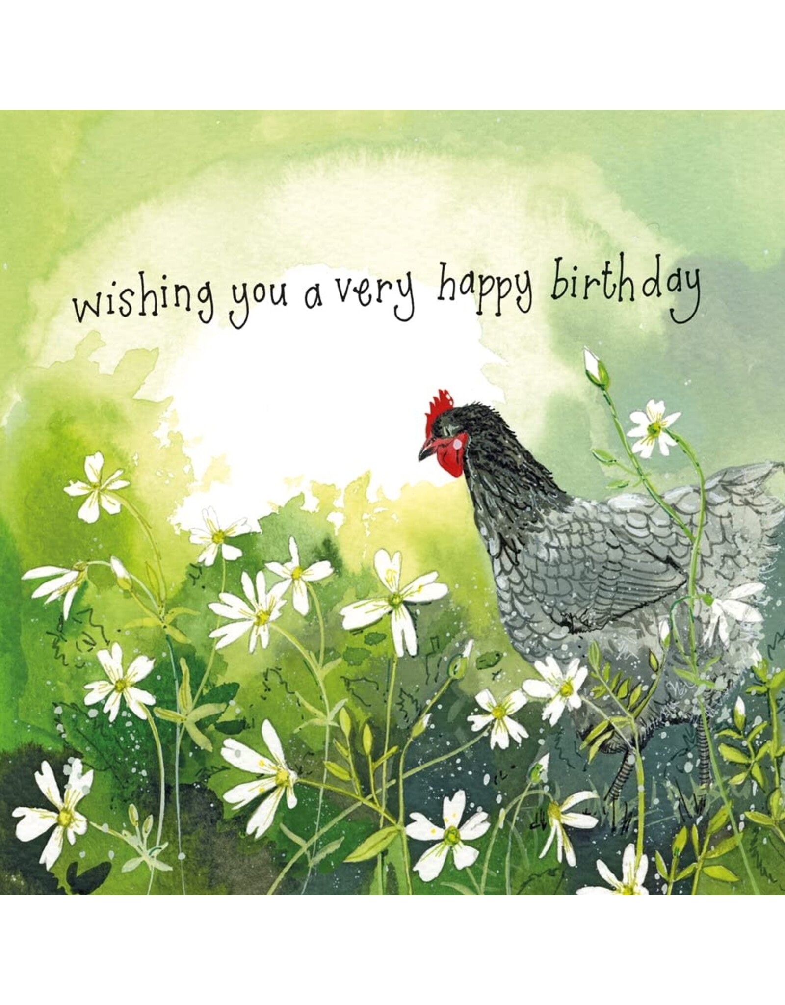 Alex Clark Art Hen & Stitchwort Card