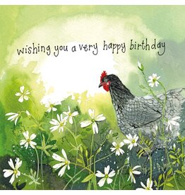 Alex Clark Art Hen & Stitchwort Card