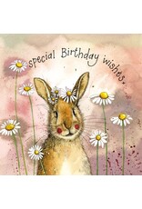Alex Clark Art Rabbit & Daisies Card