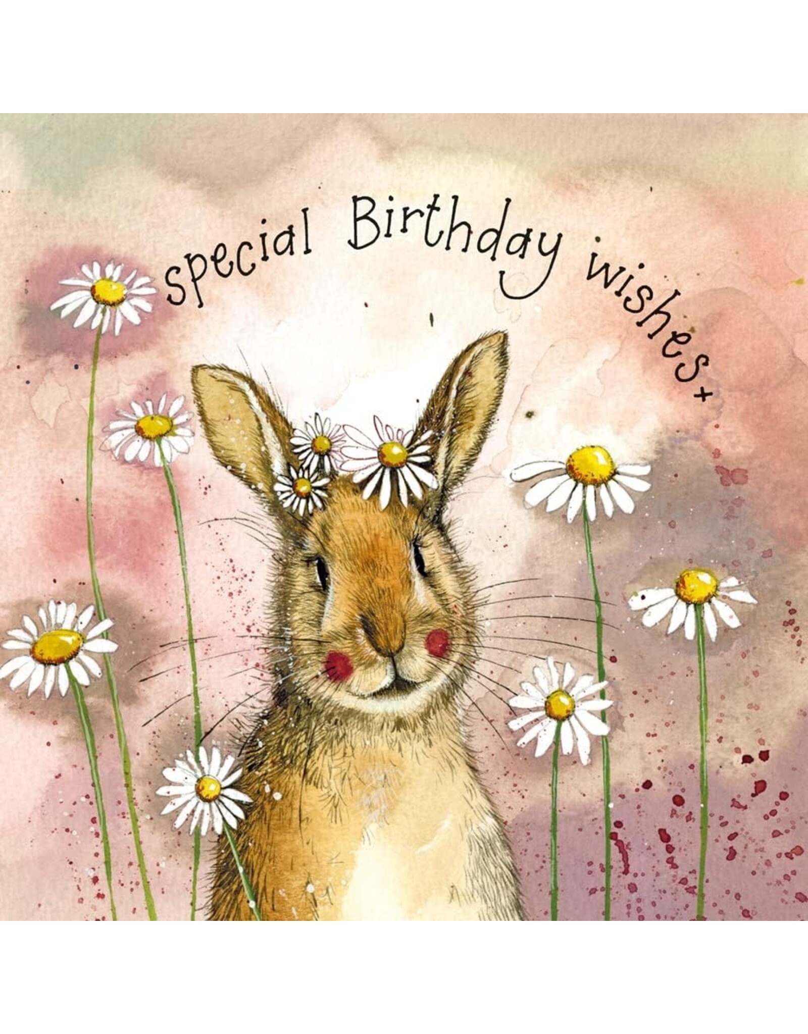 Alex Clark Art Rabbit & Daisies Card