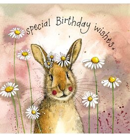 Alex Clark Art Rabbit & Daisies Card