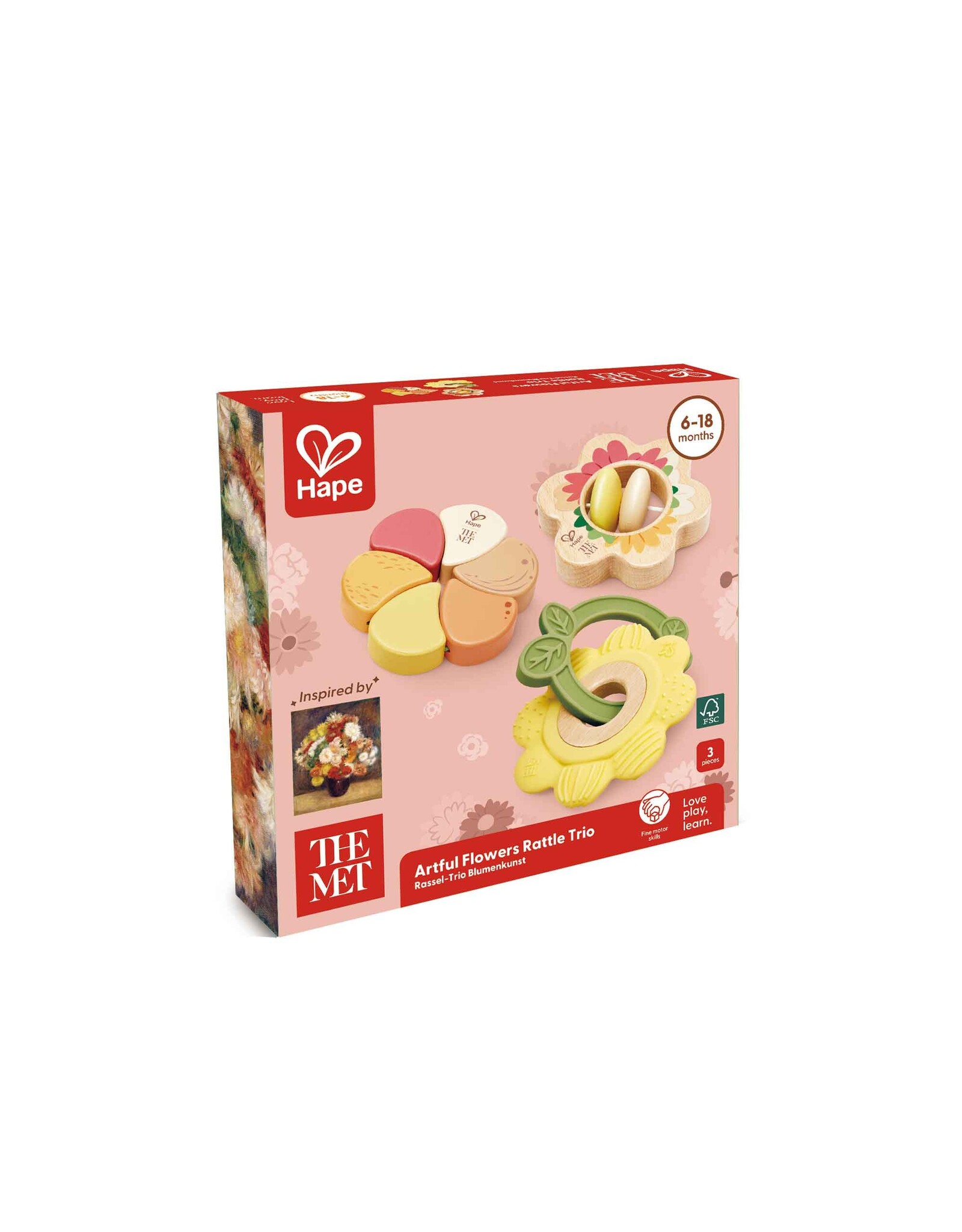 Hape Hape Artful Flowers Rattle Trio