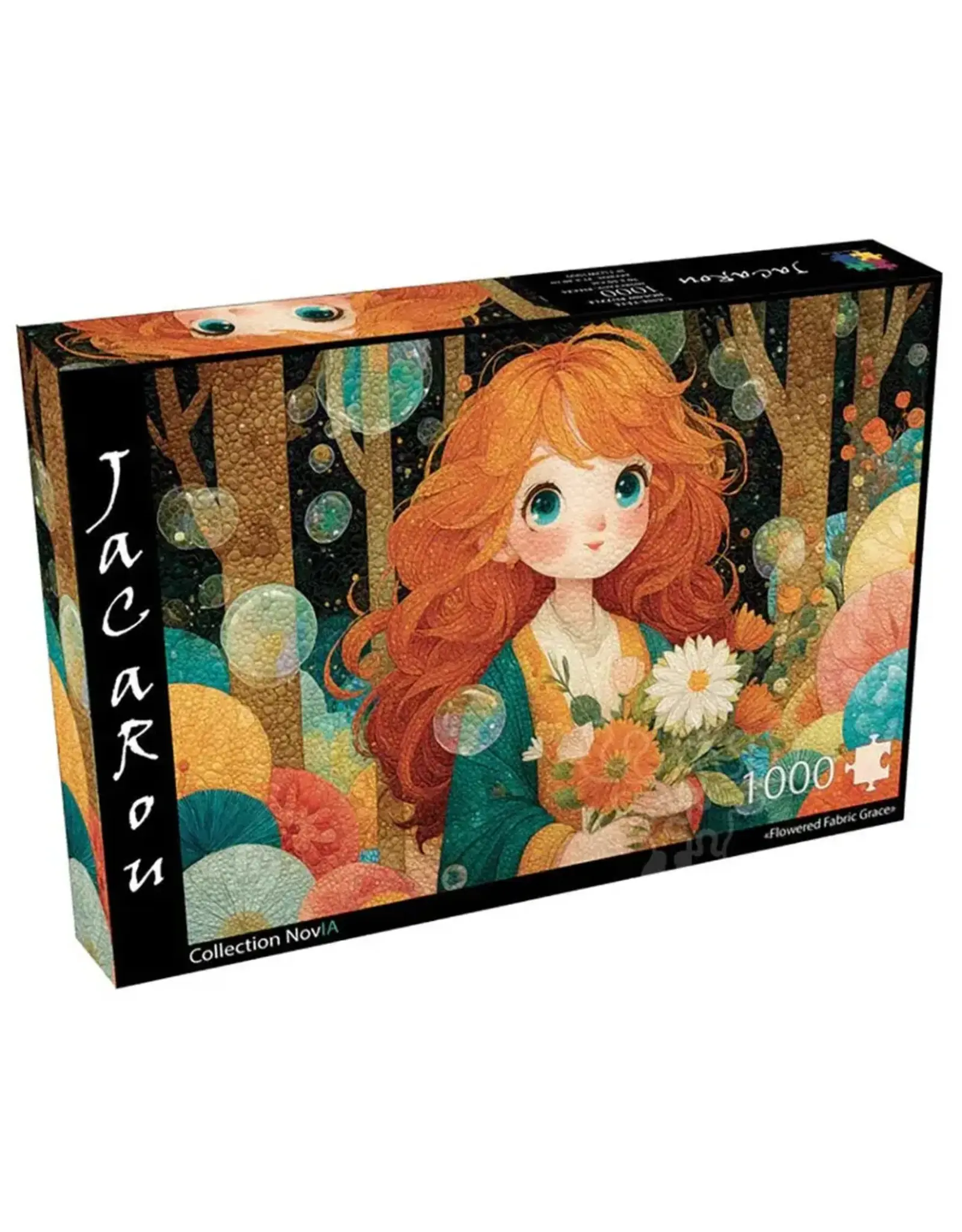 JaCaRou Puzzles Flowered Fabric Grace 1000pc