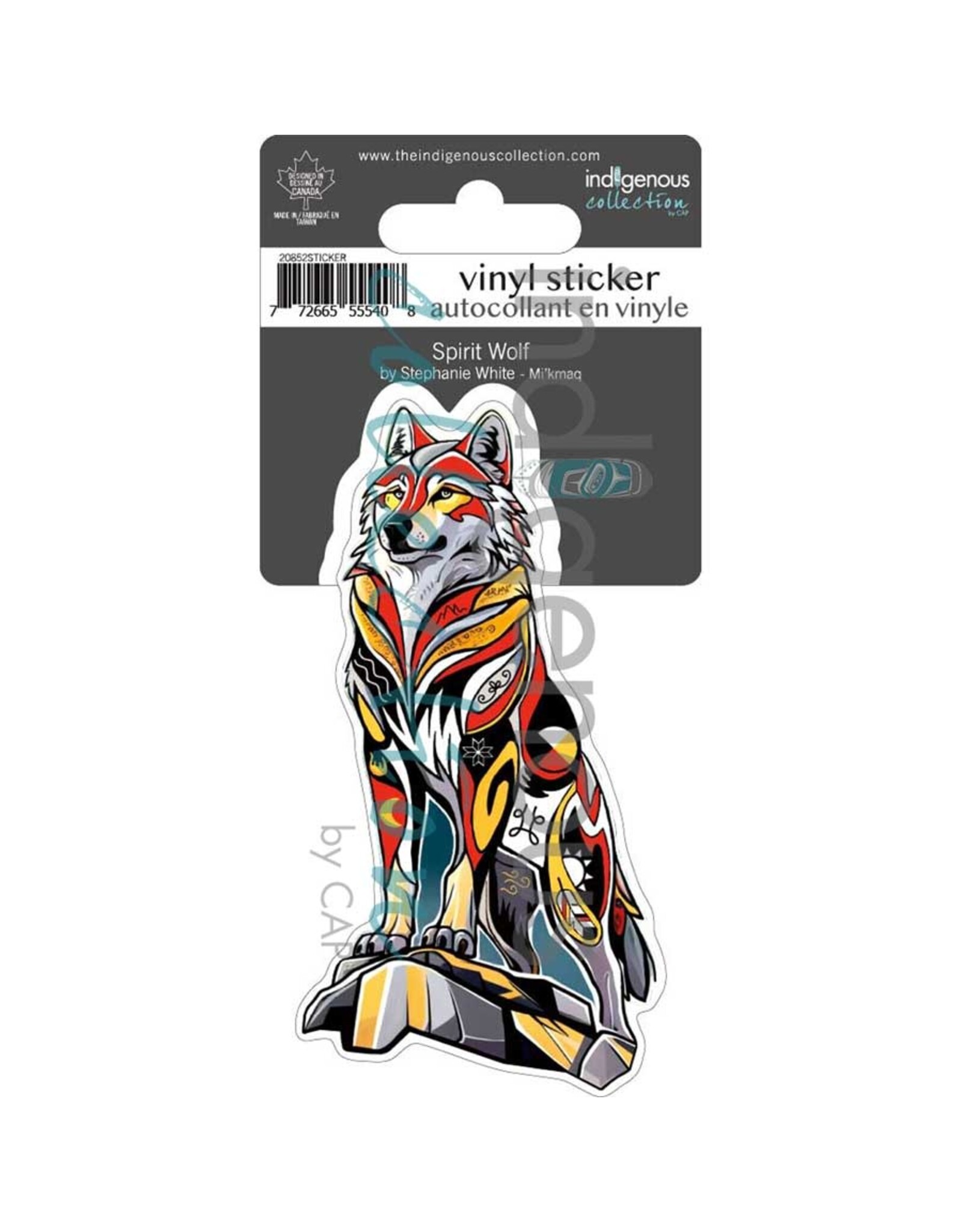 Indigenous Collection Spirit Wolf Vinyl Die-Cut Sticker
