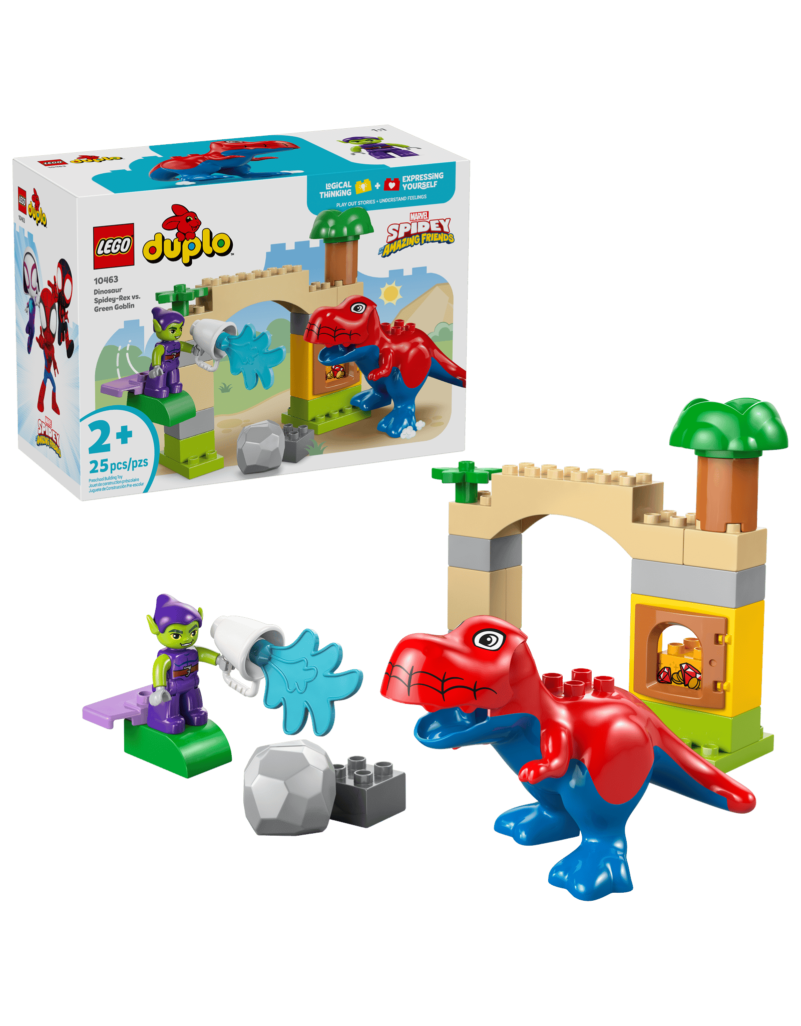 Lego Dinosaur Spidey-Rex vs. Green Goblin