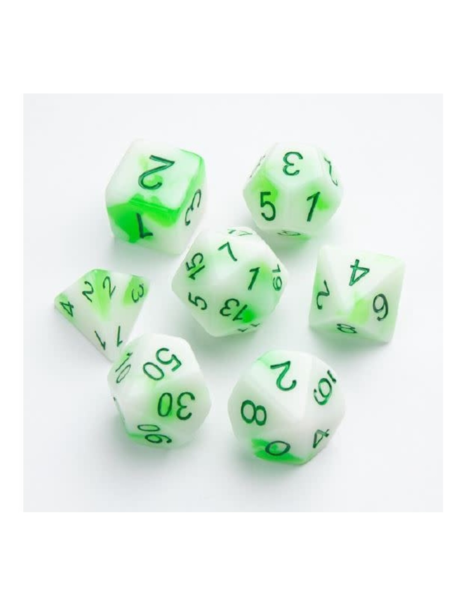 Dice: 7pc: Glow Series: Toxic Stones