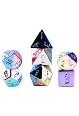 Dice: 7pc: 16 mm: Aluminum Plated Acrylic: Rainbow Aegis Uninked