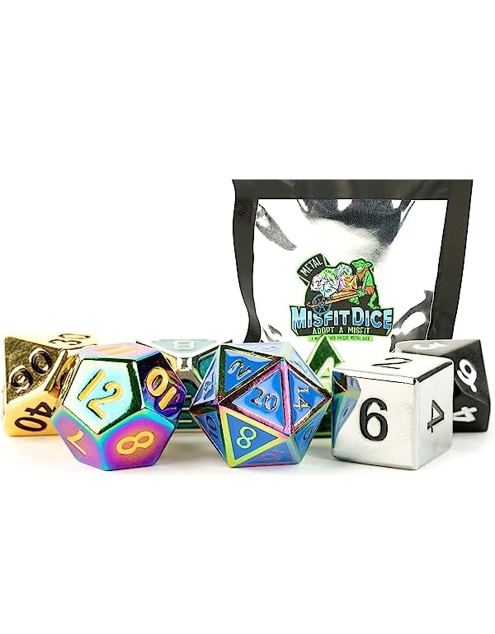 Dice: 7pc: 16 mm: Metal: Mystery Misfit Set