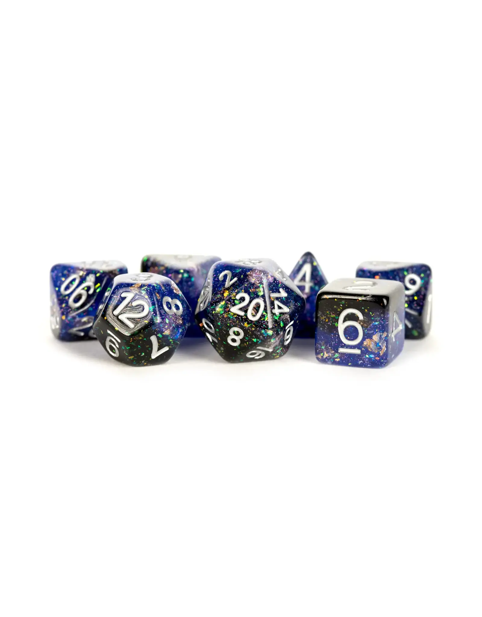 Dice: 7pc: 16 mm: Resin: Eternal Blue/Black