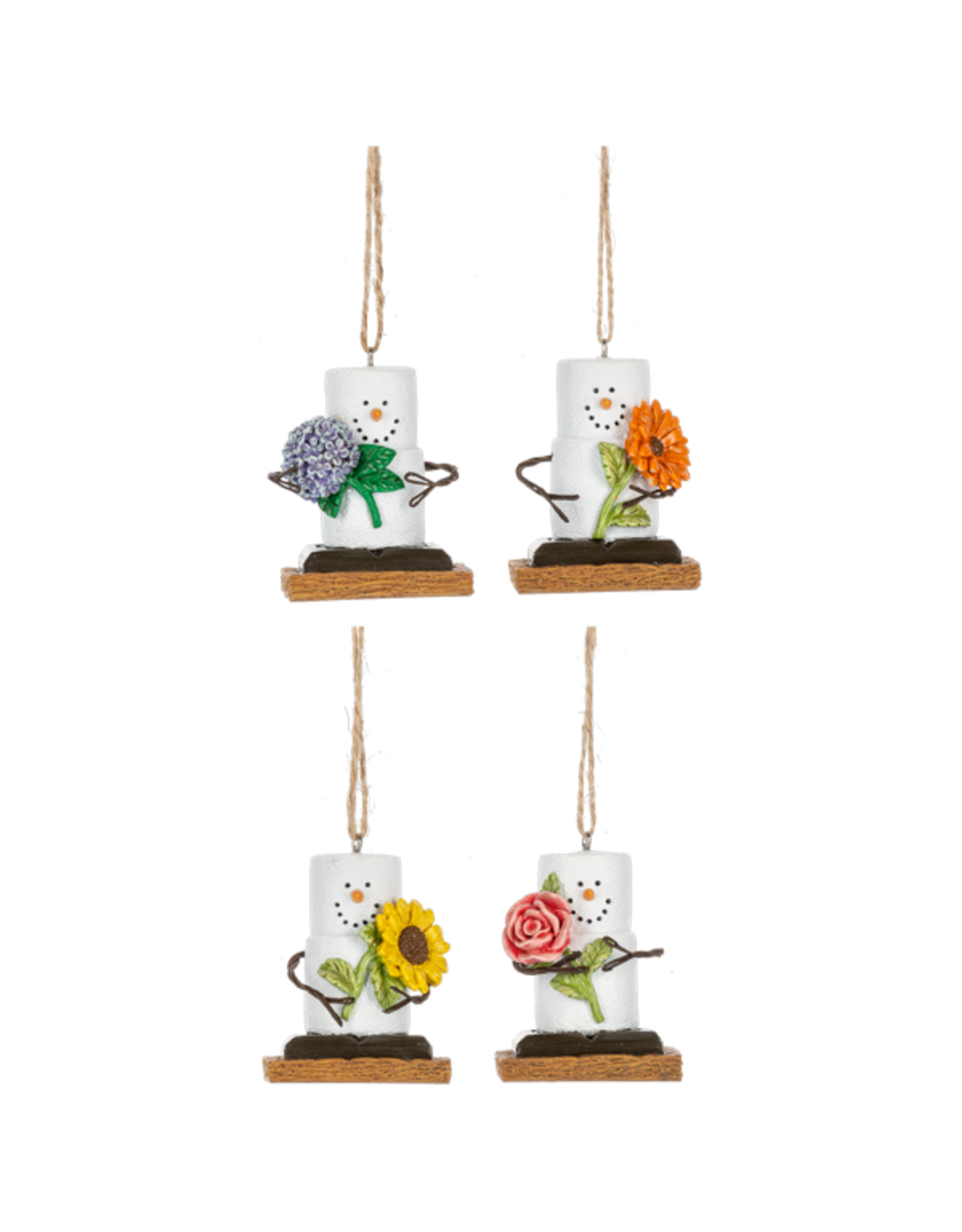 Ganz S'mores with Flower Ornaments Assorted