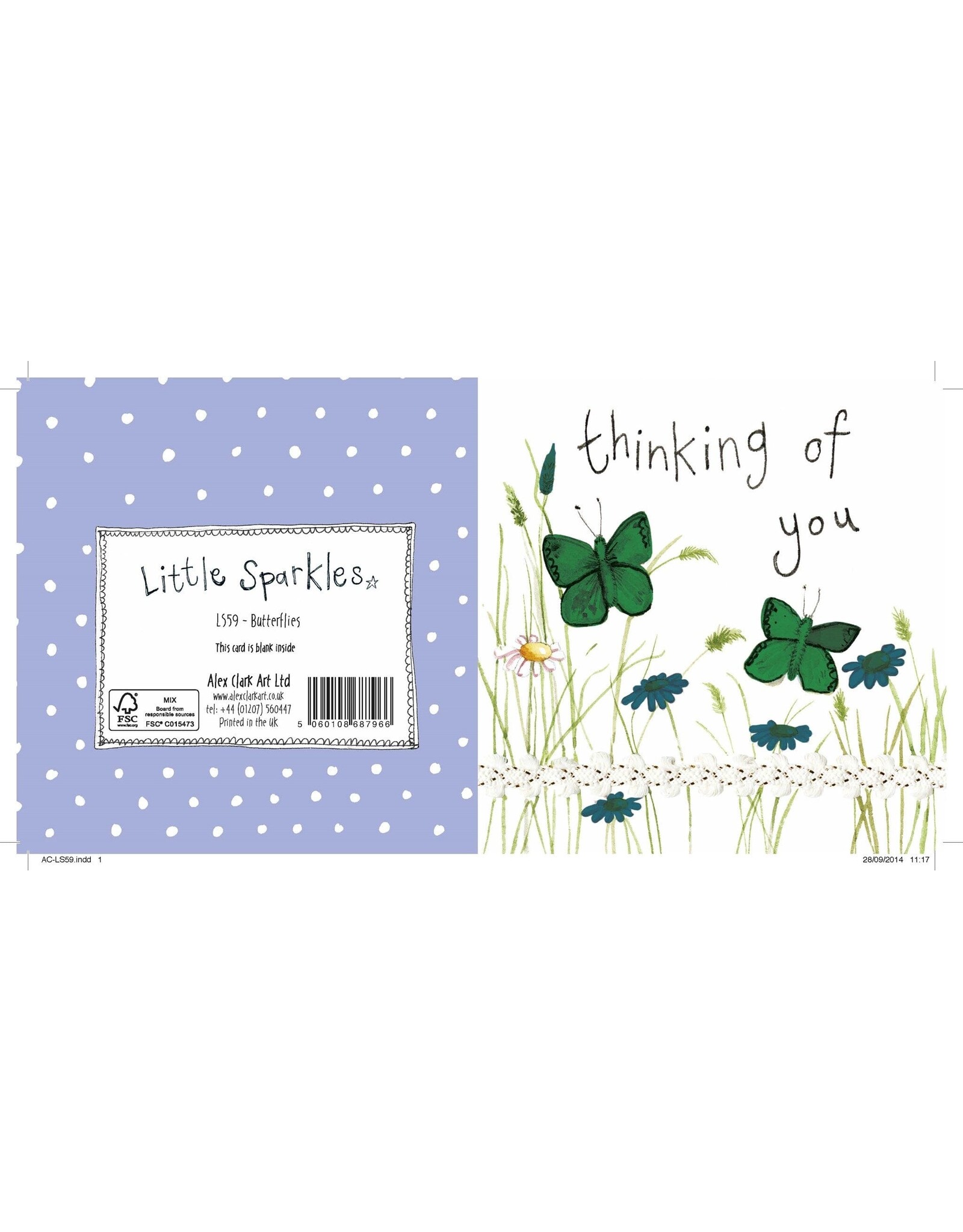 Alex Clark Art Butterflies Thinking of You Card