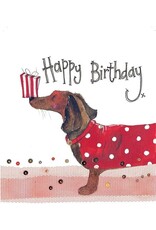 Alex Clark Art Dachshund & Present Card