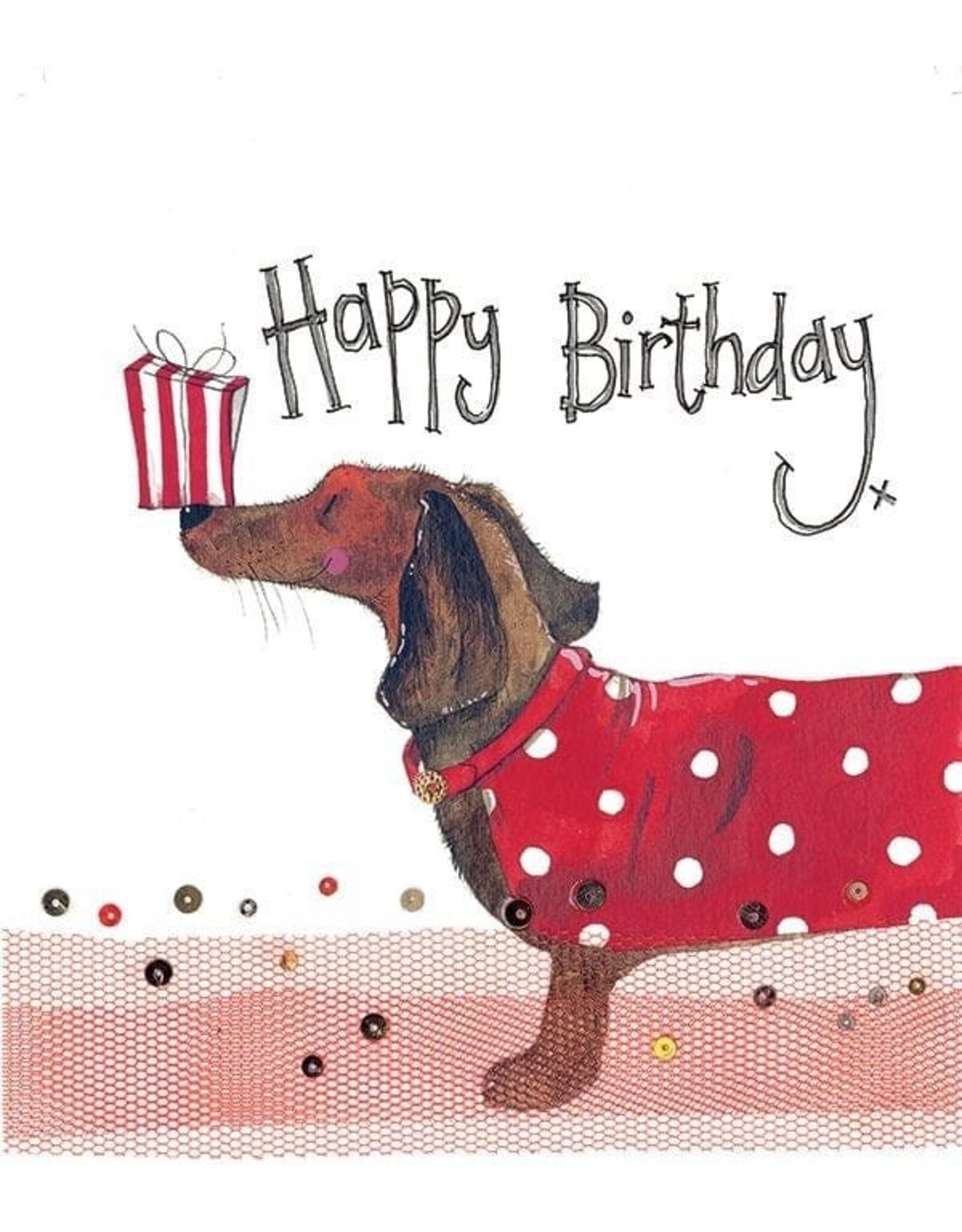 Alex Clark Art Dachshund & Present Card
