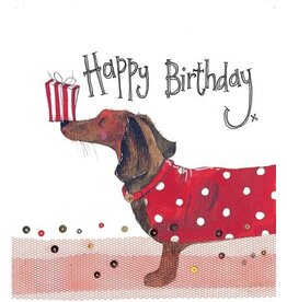 Alex Clark Art Dachshund & Present Card