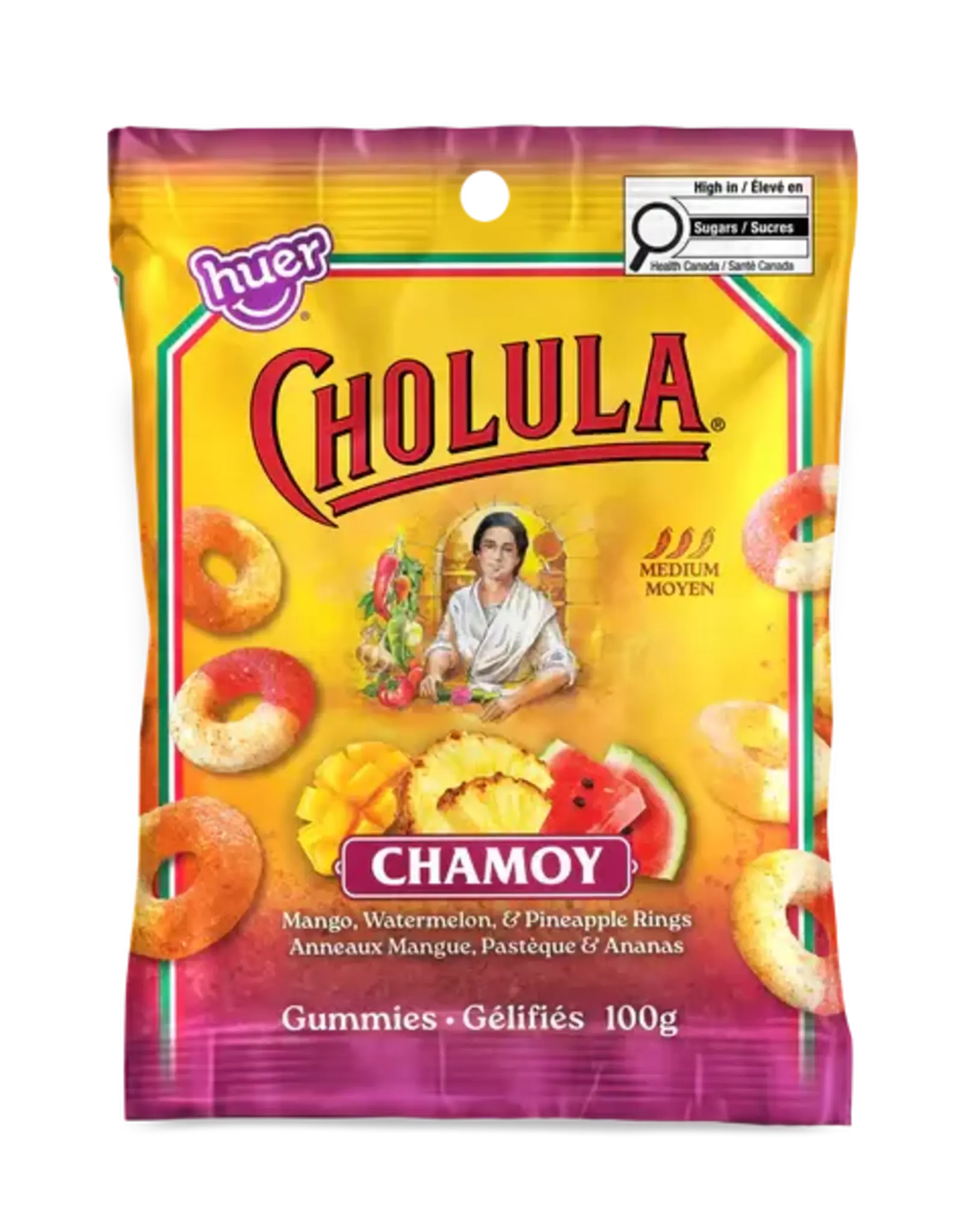 Huer Cholula Chamoy Tropical Gummy Ring Mix 100g