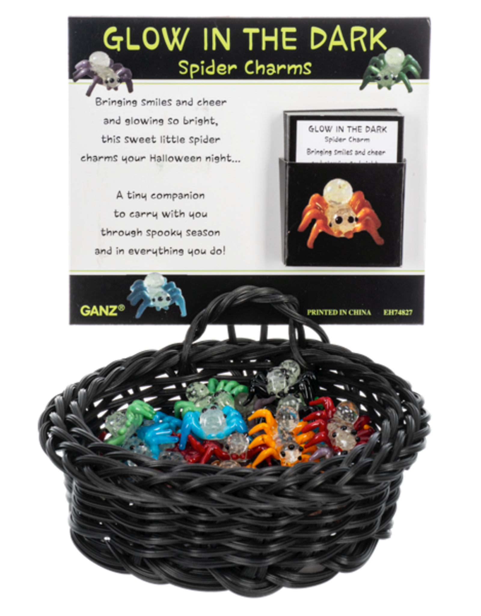 Ganz Glow in the Dark Spider Charm
