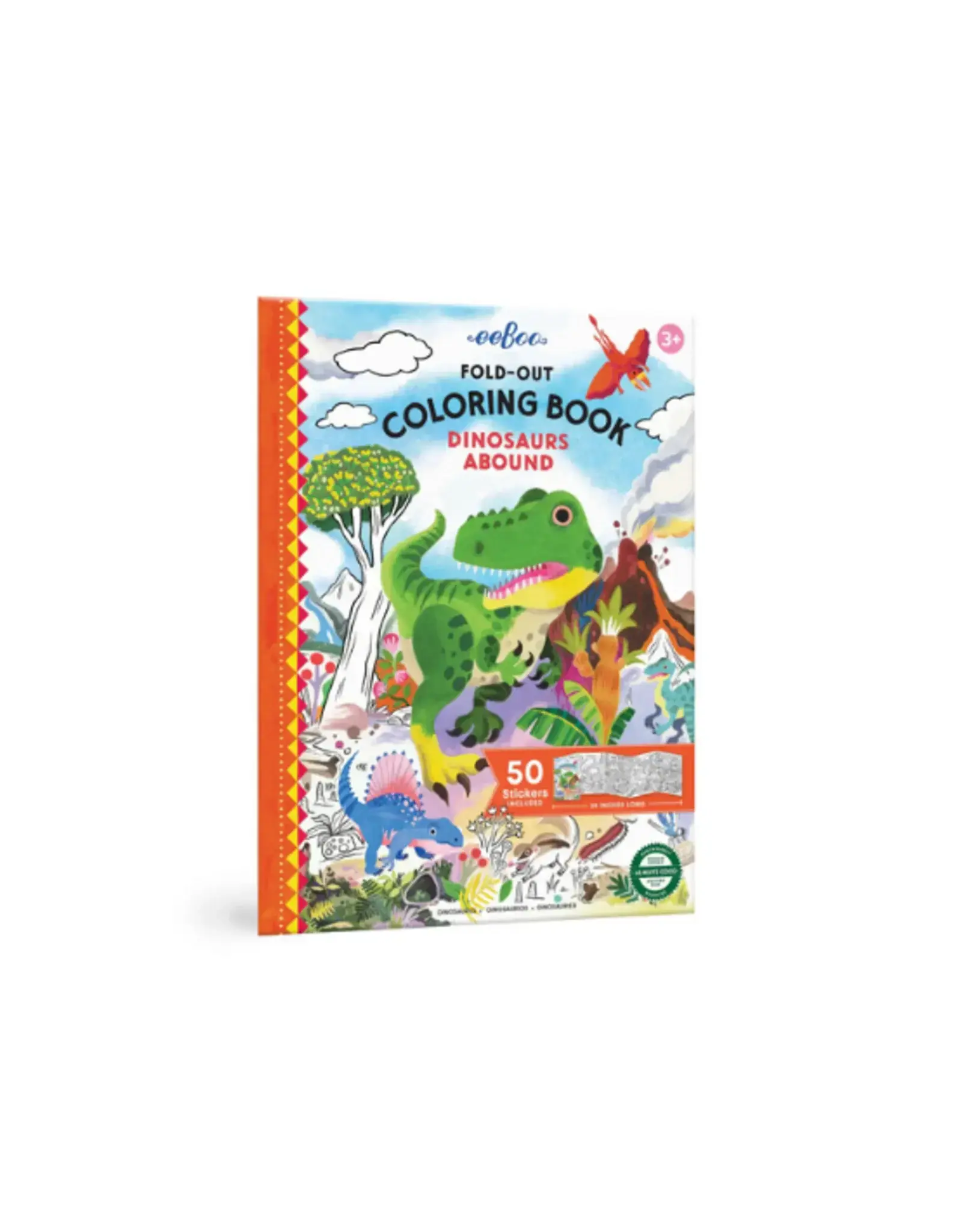 eeBoo Fold-Out Colouring Book: Dinosaurs Abound