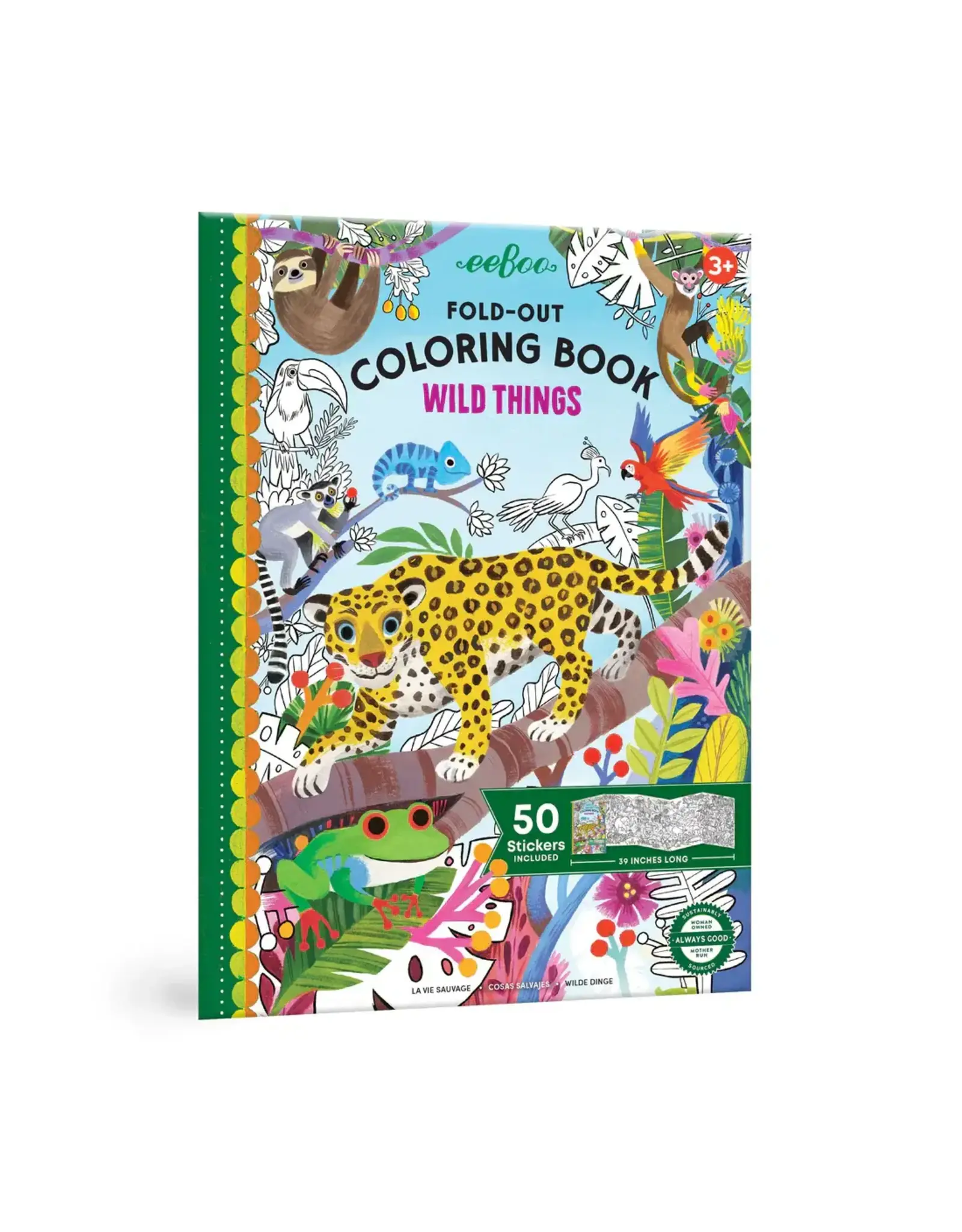 eeBoo Fold-Out Colouring Book: Wild Things