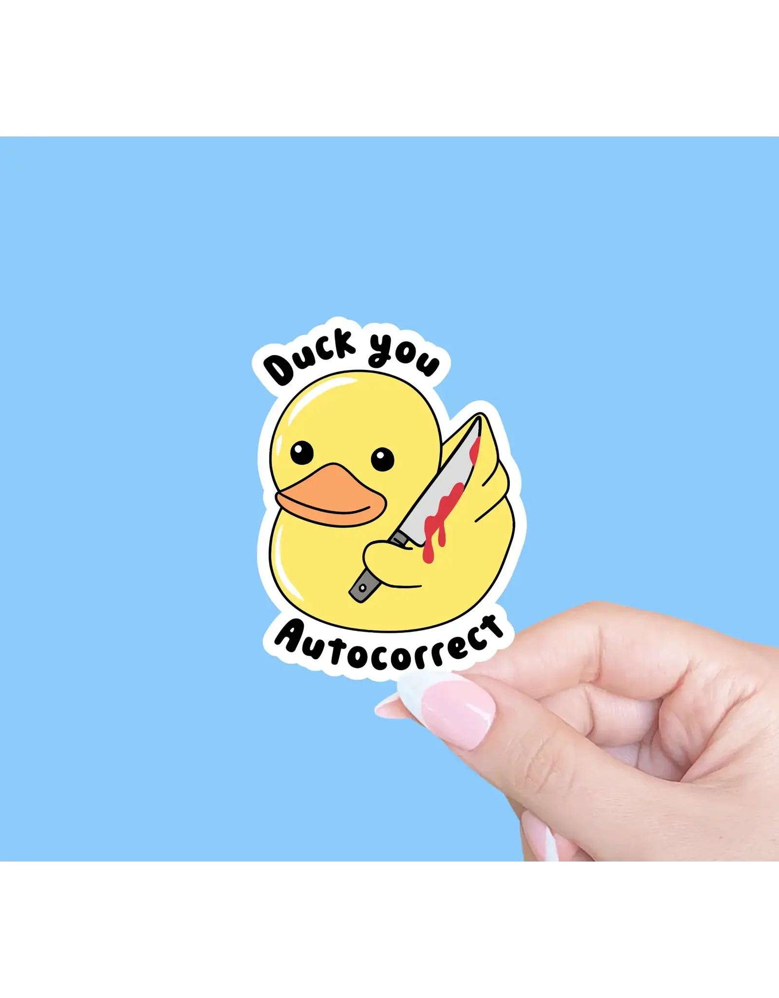 Radical Buttons Duck You Autocorrect Sticker