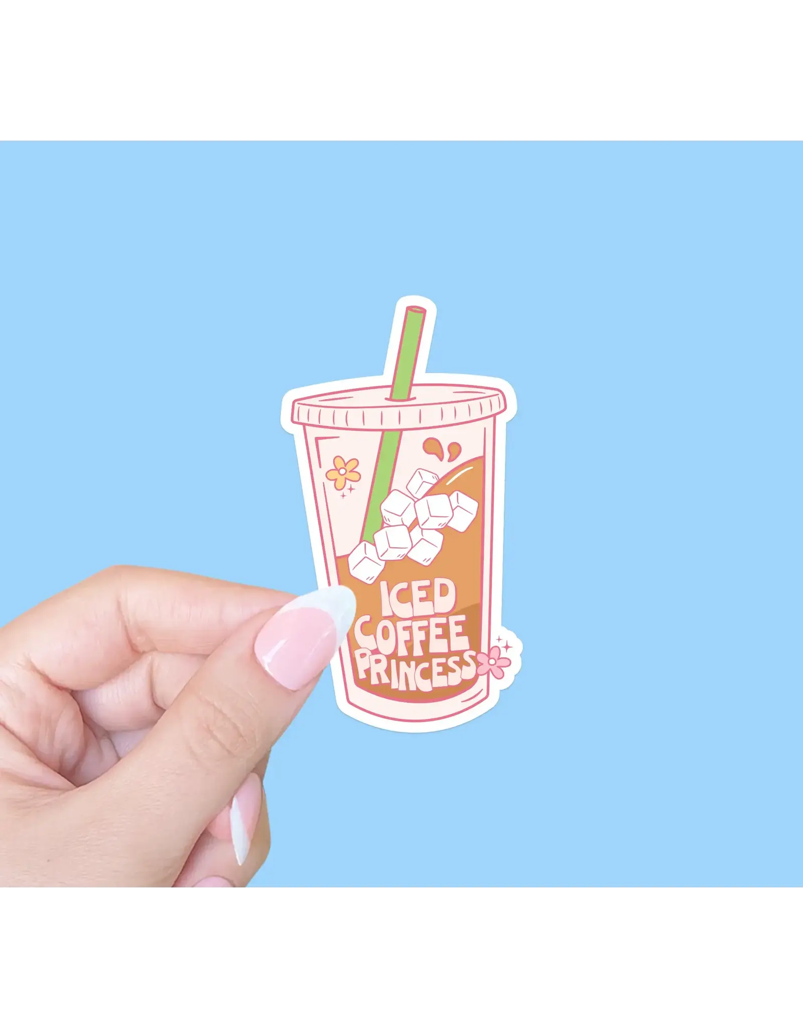 Radical Buttons Iced Coffee Princess Sticker